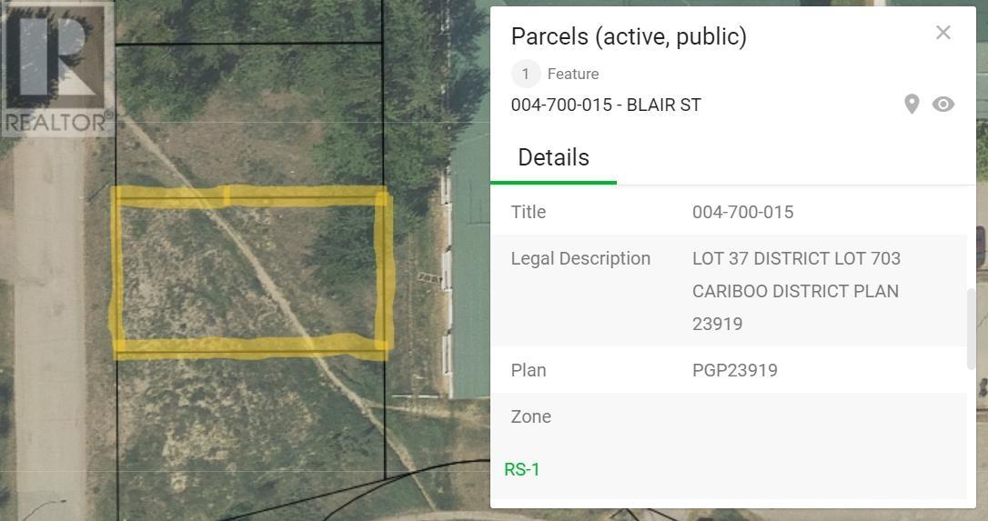 Vacant Land For Sale | Lot 37 Blair Street | Quesnel | V2J5H1