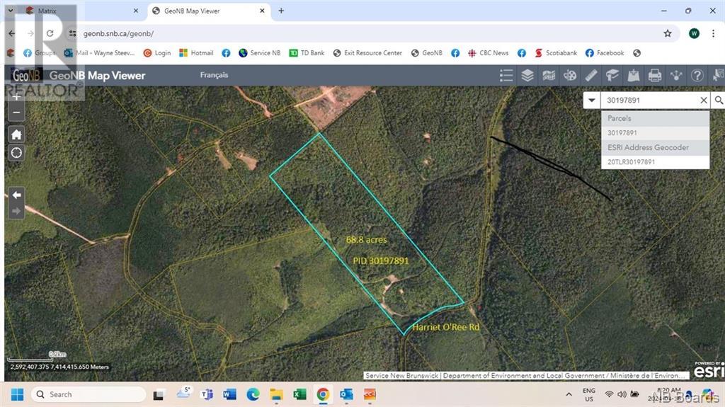 Vacant Land For Sale | 0 Harriet Oree Road | South Branch | E4E5M8