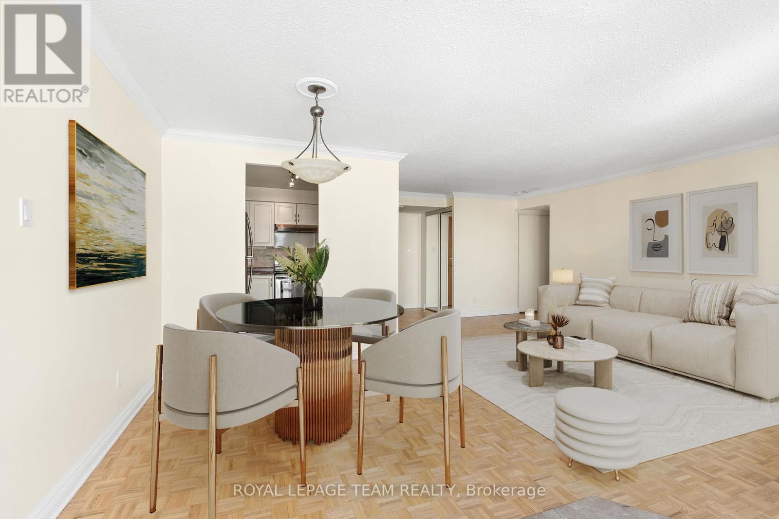 Virtually Staged Dining/Living Room