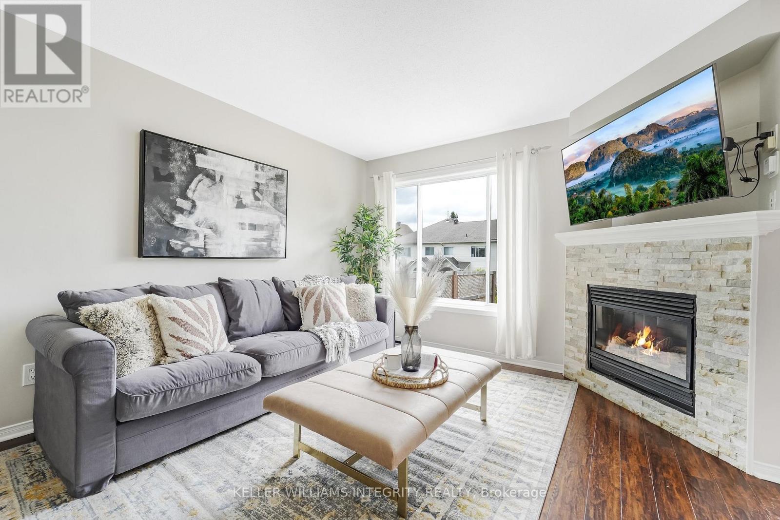 Living room with gas fireplace