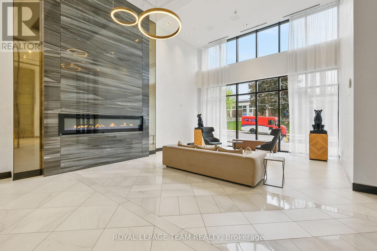 Clean & modern front Foyer to building.
