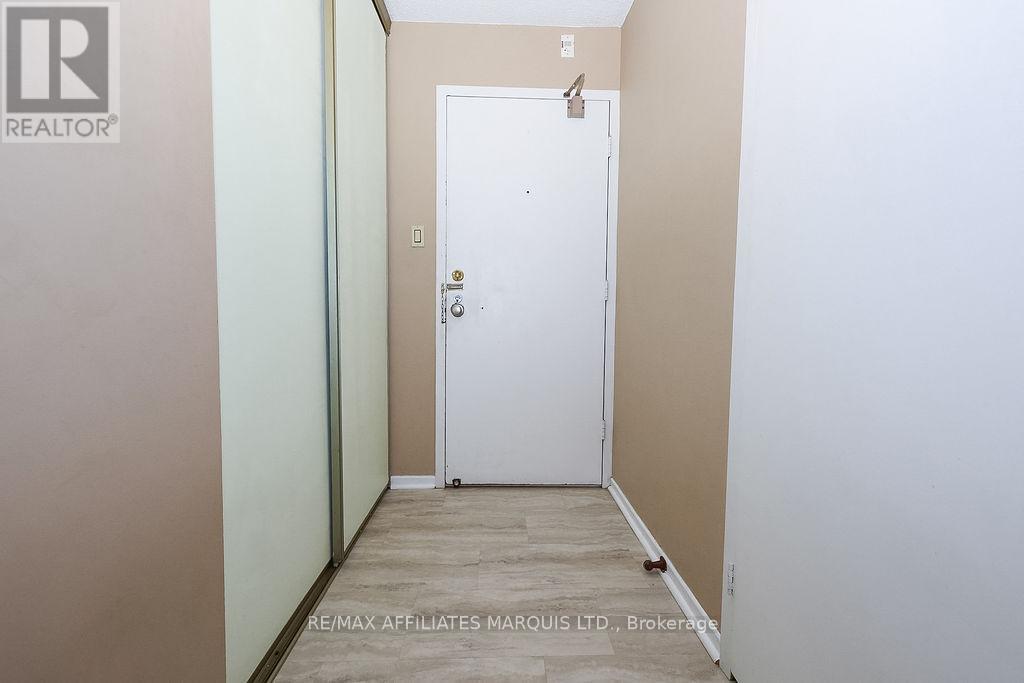 Interior view of front door to unit