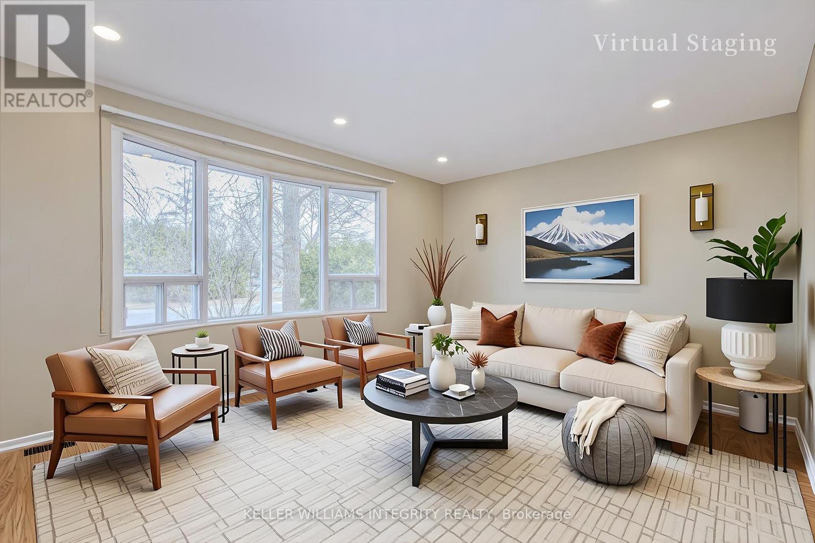 Virtual staged living room