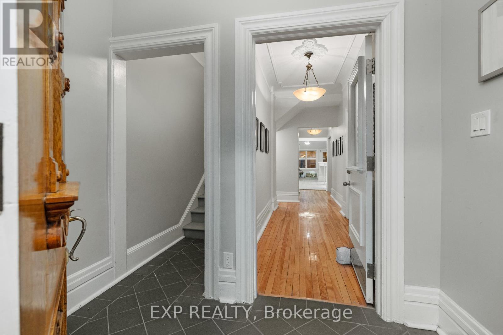 Left entrance goes directly to third floor