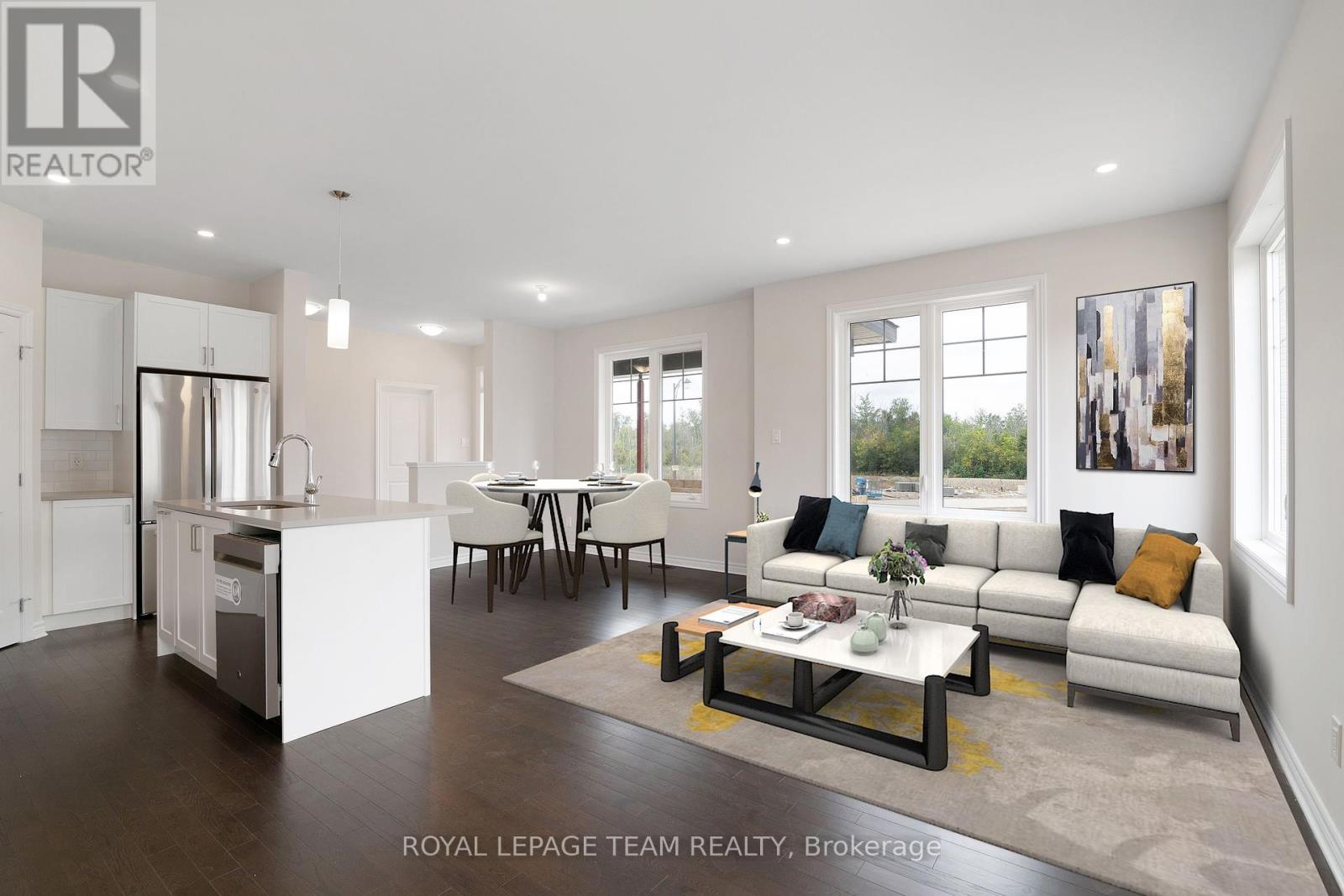 virtually staged family and dining room