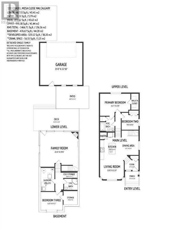 Single Family House 4 Level for Sale in  Citadel Mesa Close NW Citadel Calgary 