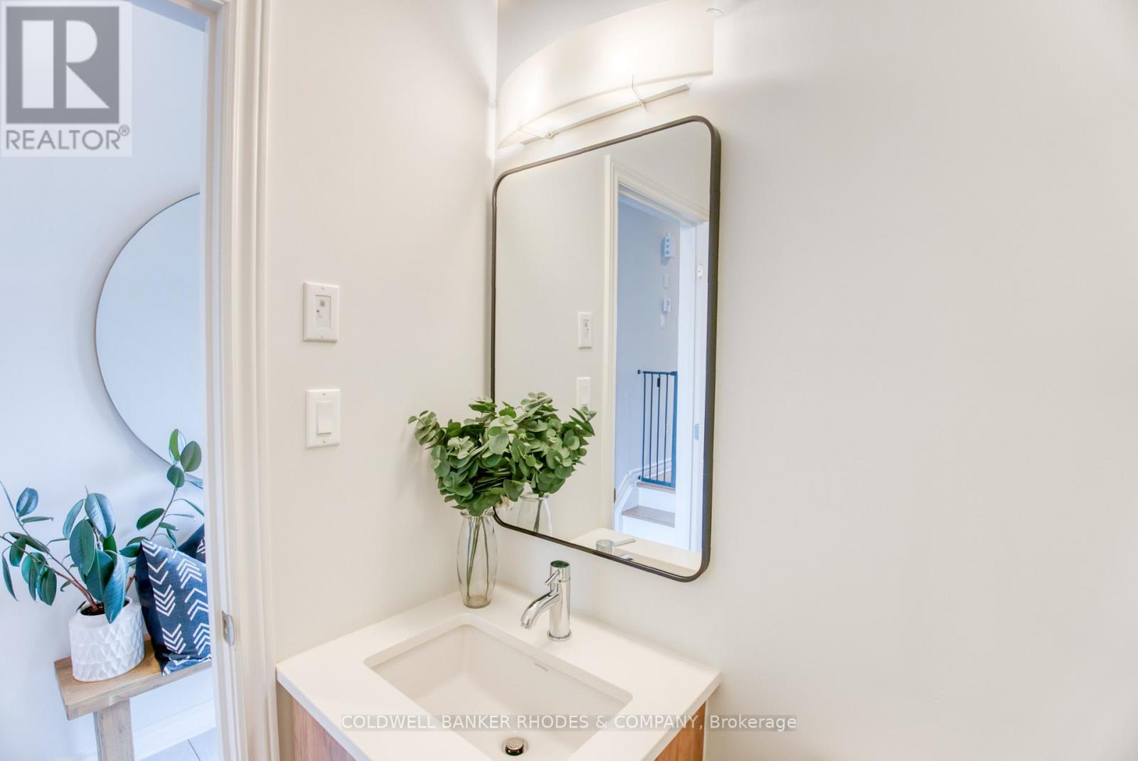 Powder room off foyer