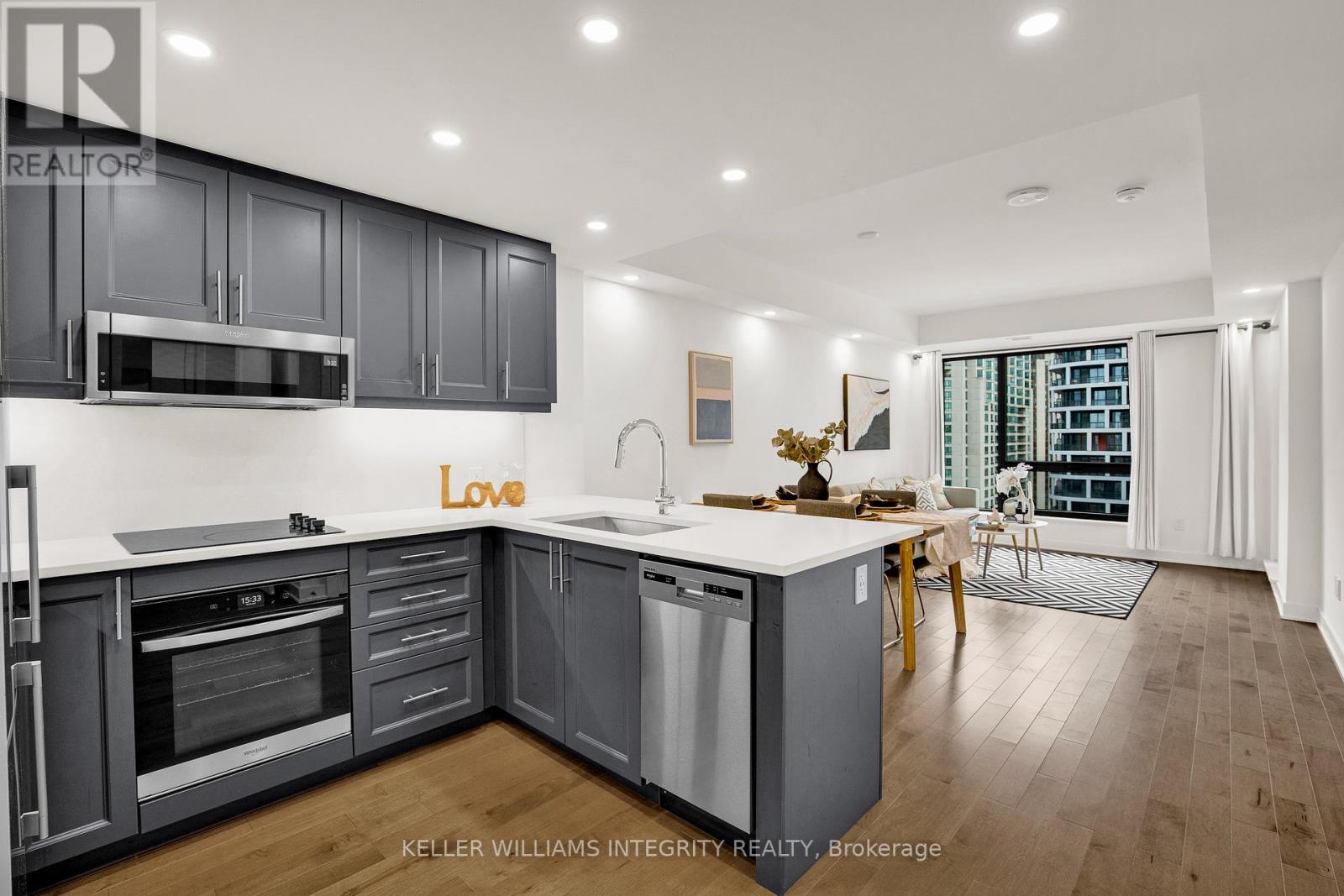 Bright, airy, modern open concept layout