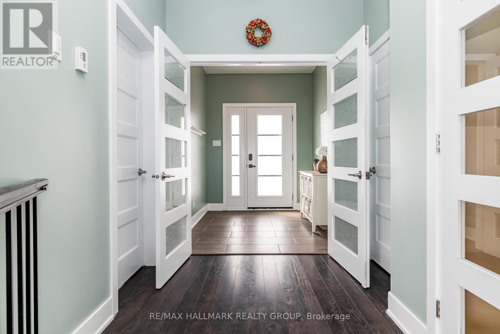 French doors open to the rest of the home.