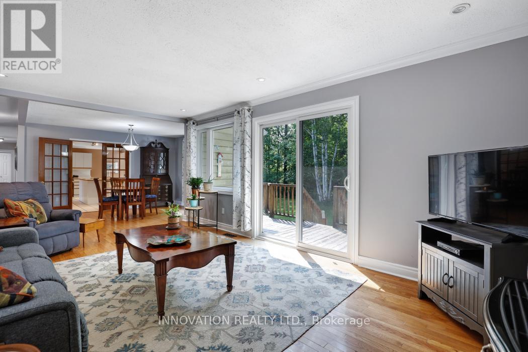 Super bright living room with patio doors