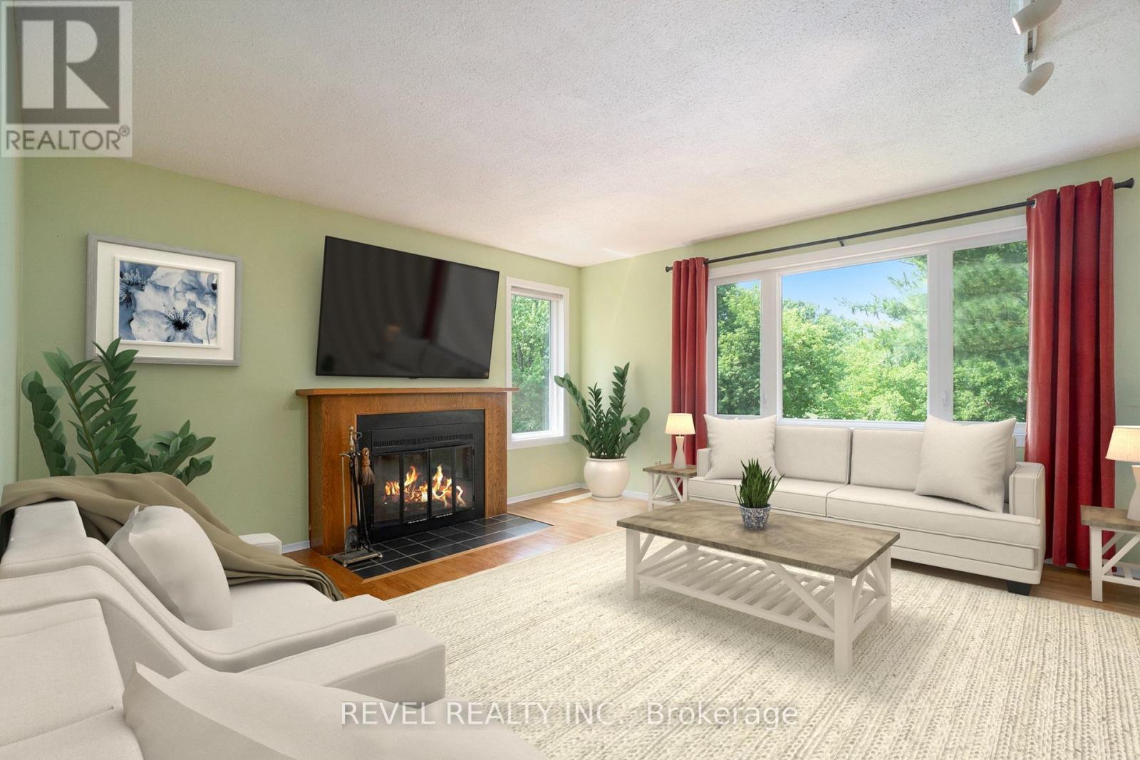 Open-concept living room with amazing views