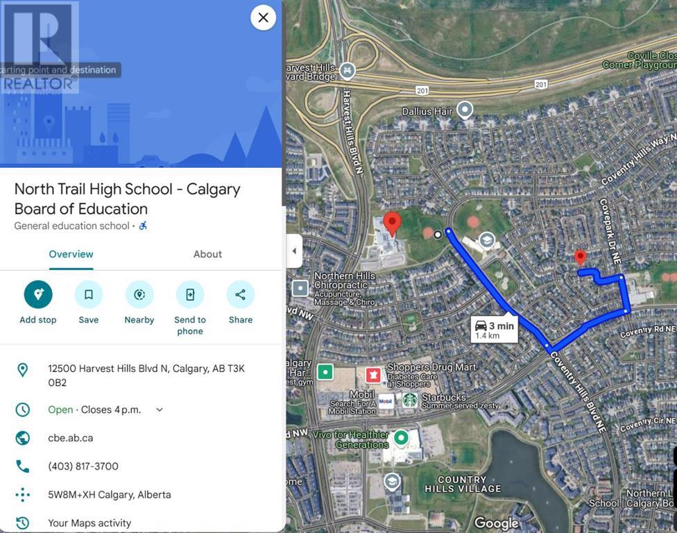 Single Family House for Sale in  Covepark Way NE Coventry Hills Calgary 