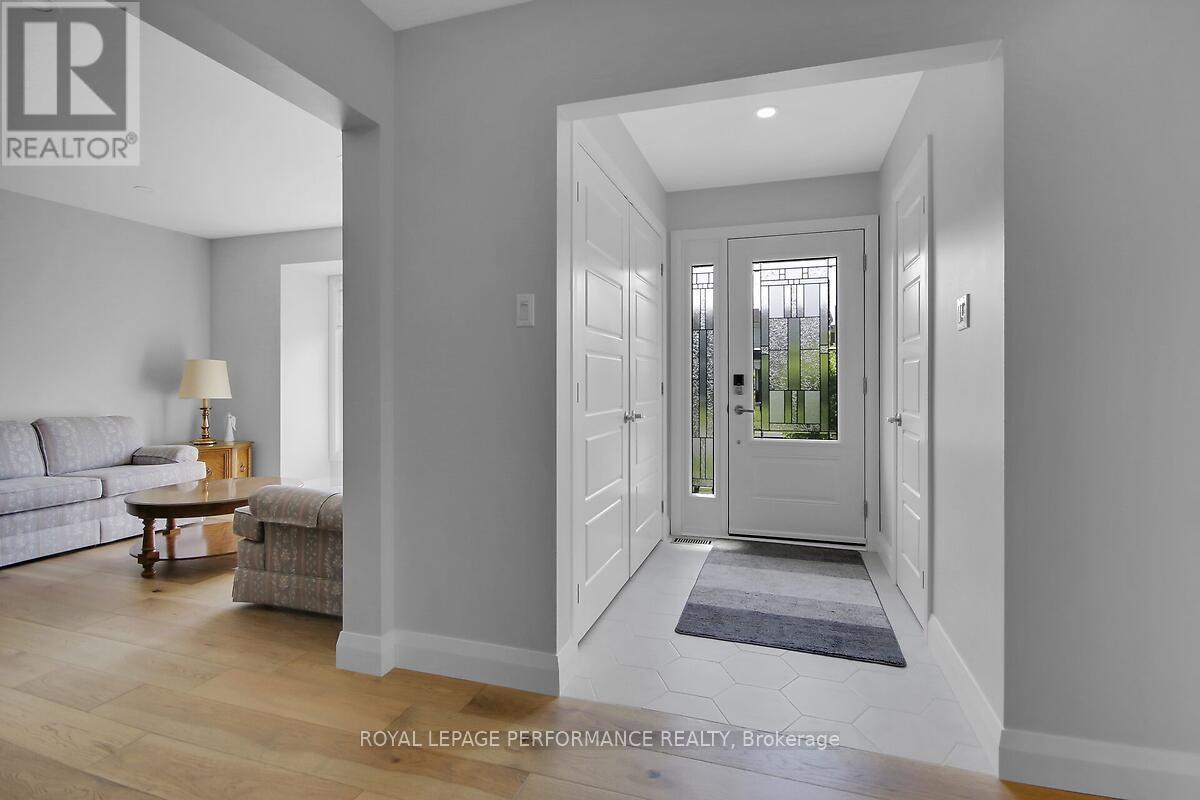 View of renovated foyer with living rm to the left