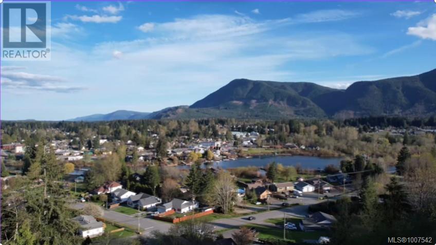 Bird's eye view of a water and mountain view