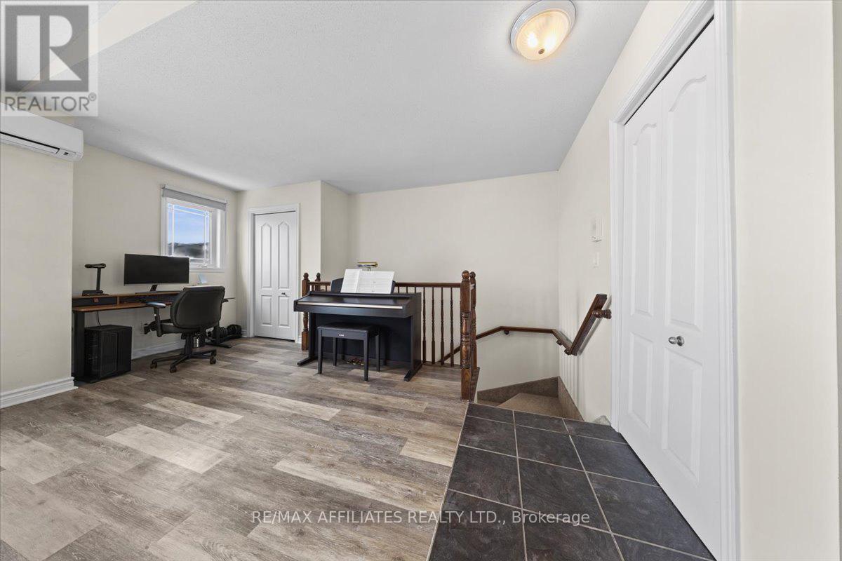 Open concept living with office area.