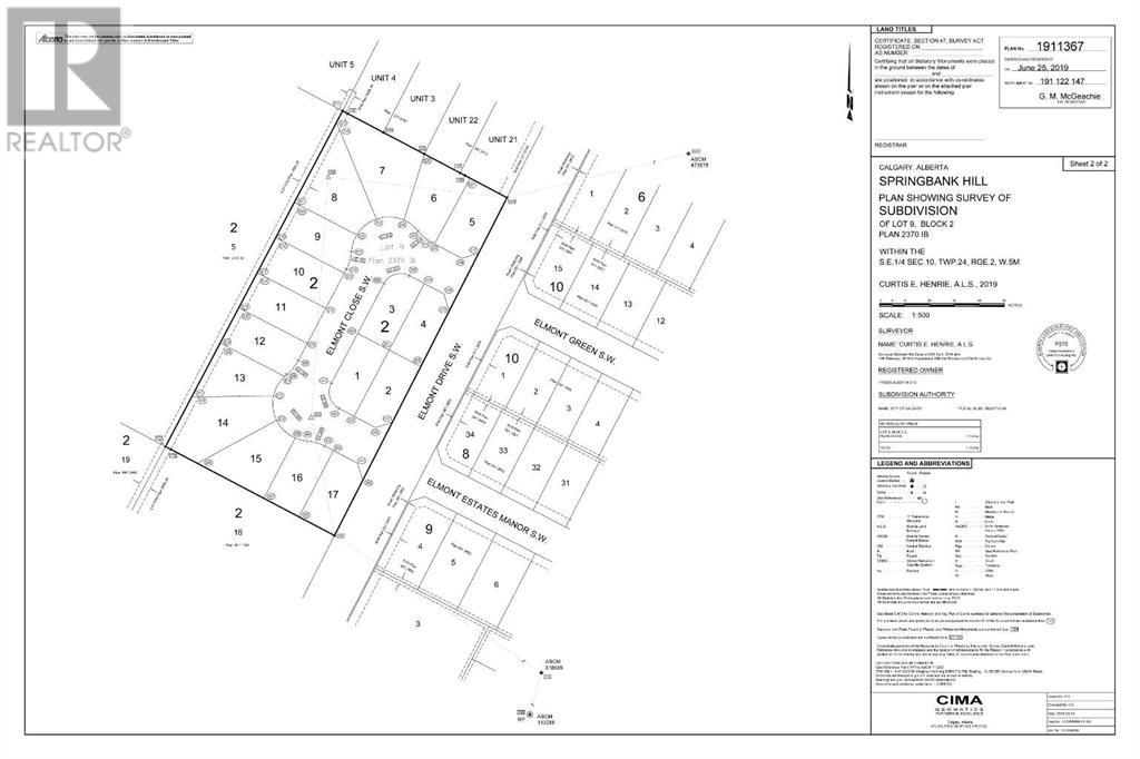 Vacant Land for Sale in  Elmont Close SW Springbank Hill Calgary 