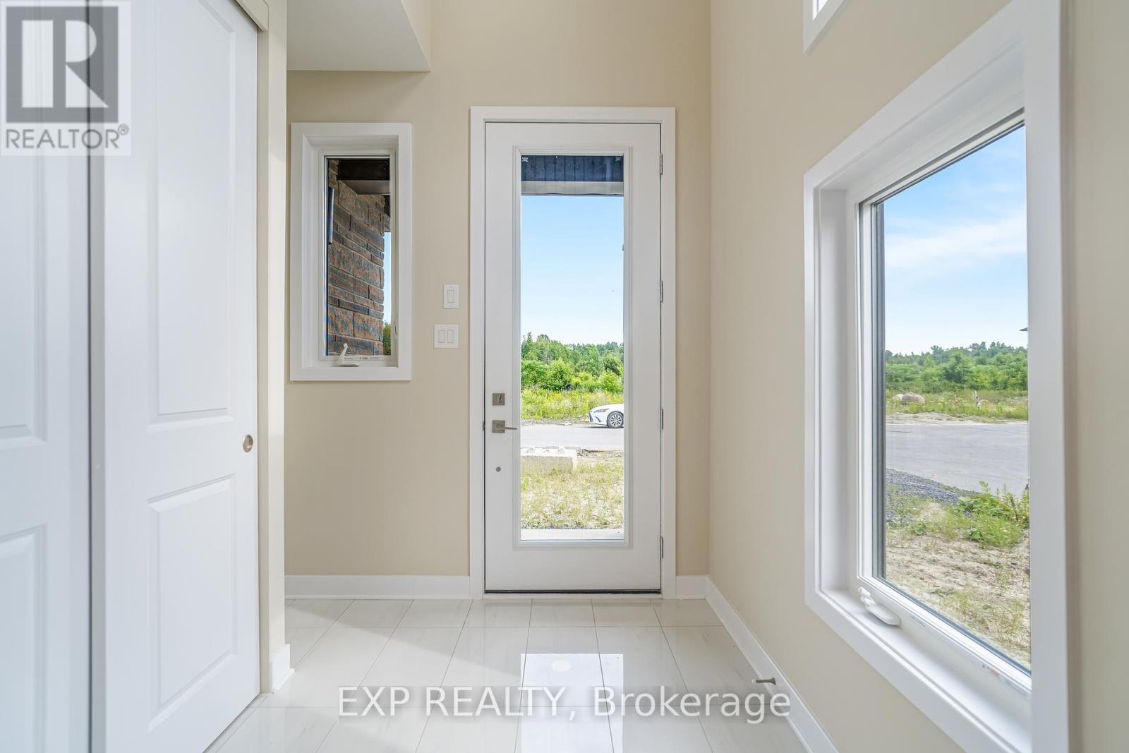 Bright natural light in the foyer