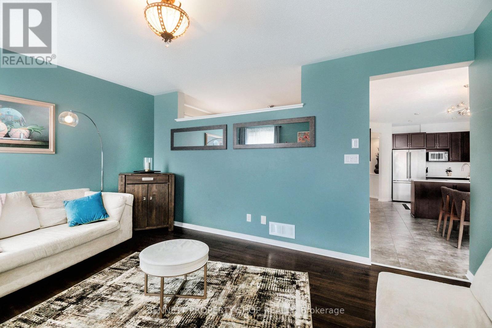 family room located next to kitchen