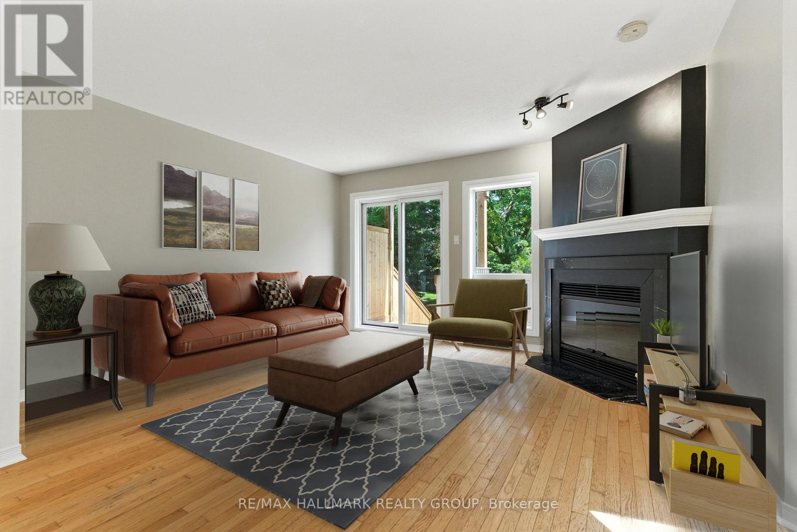 Virtually staged living room