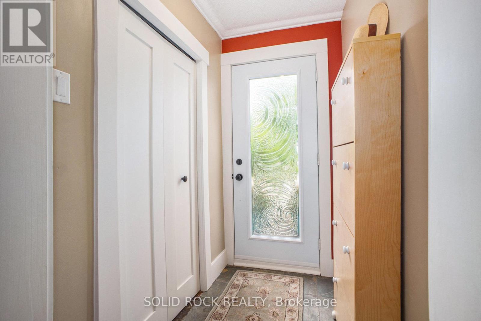 Front entrance with closet
