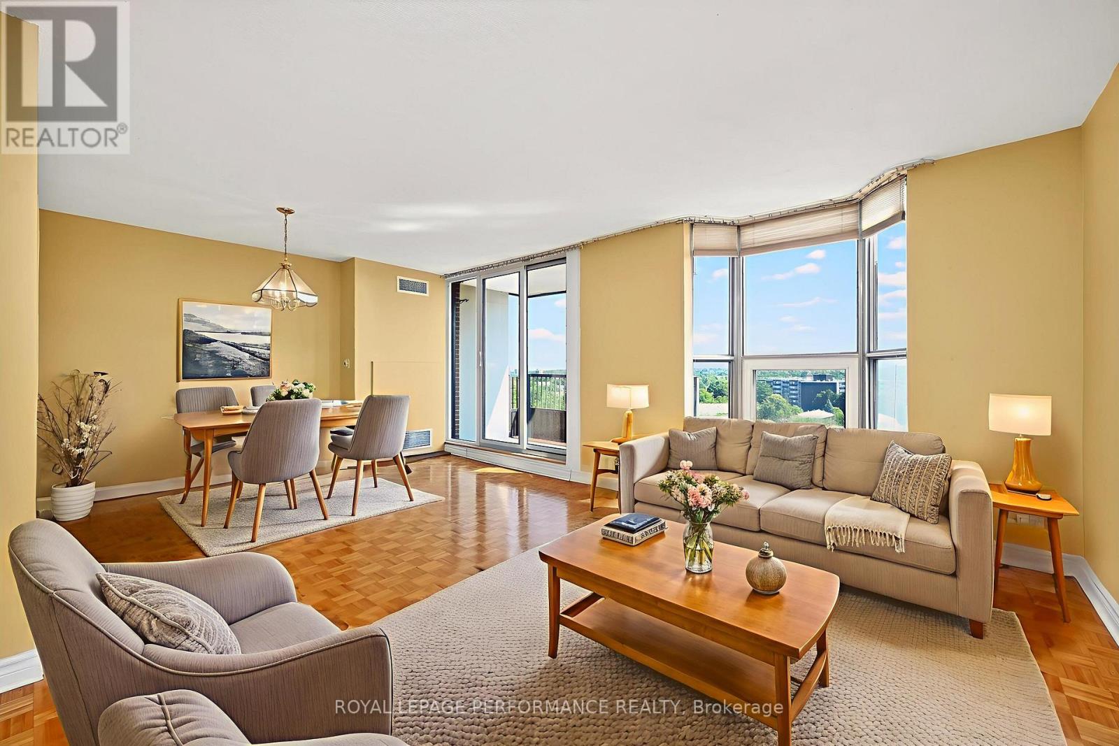 Virtually staged Living and Dining Rooms