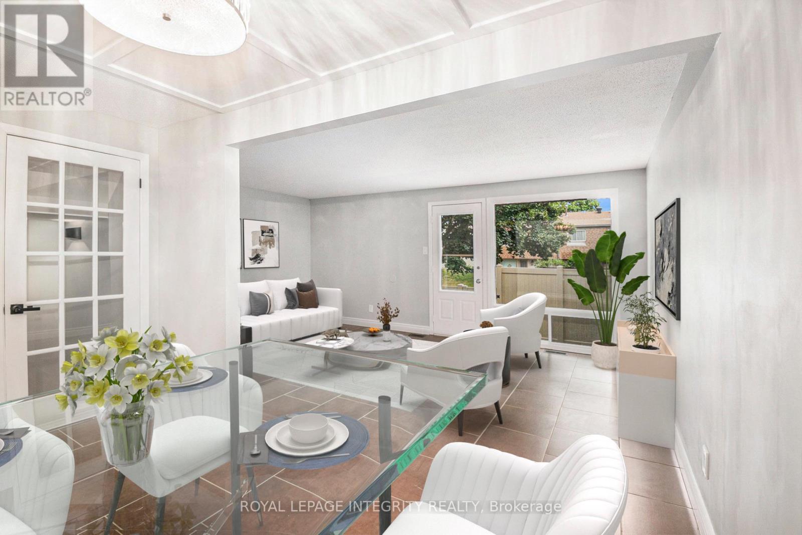 Virtually staged living and dining
