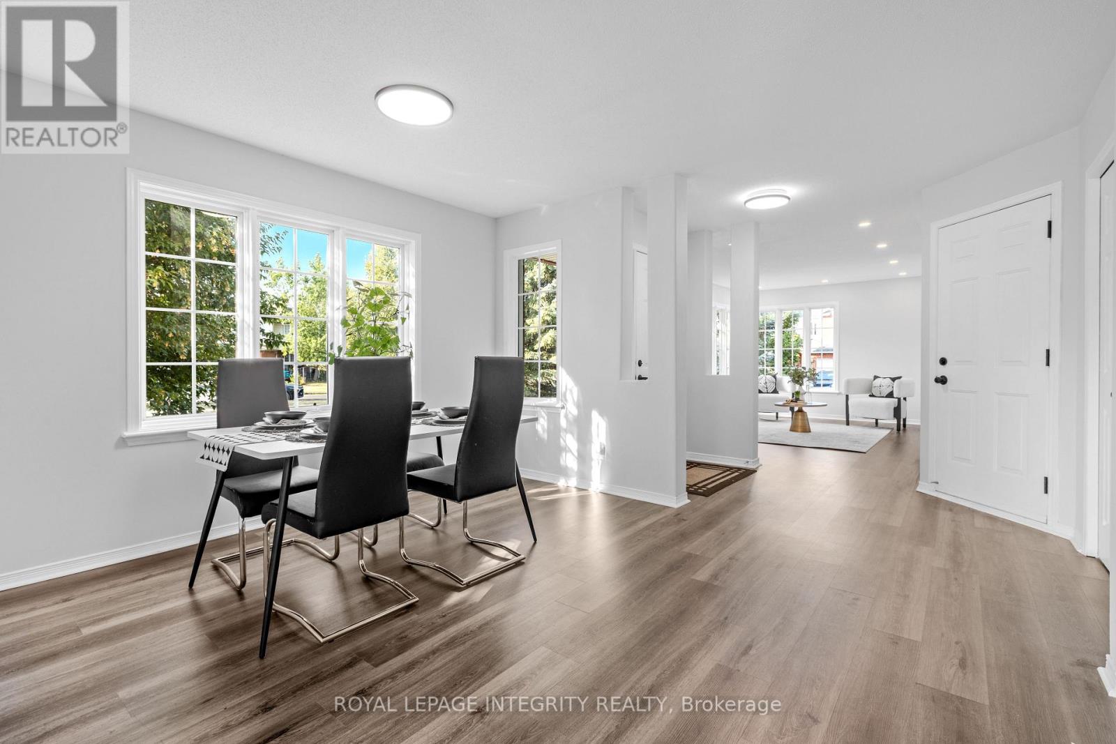 open concept living and dining