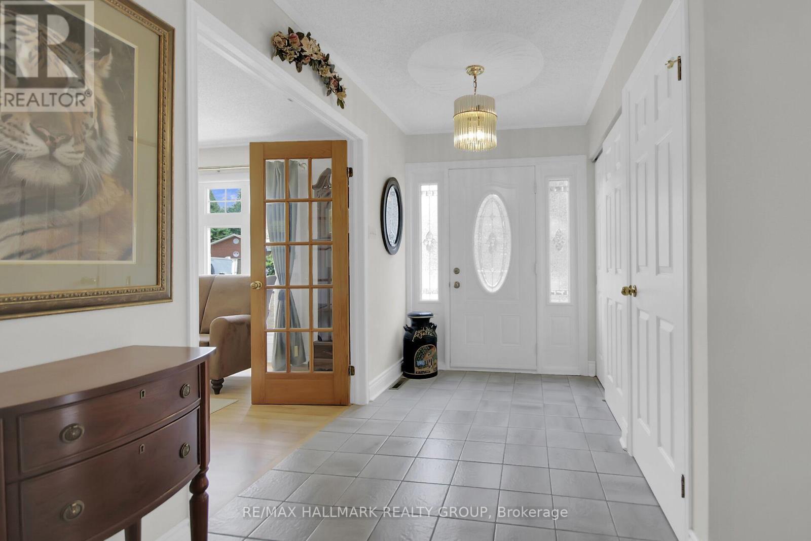 Spacious foyer with closet