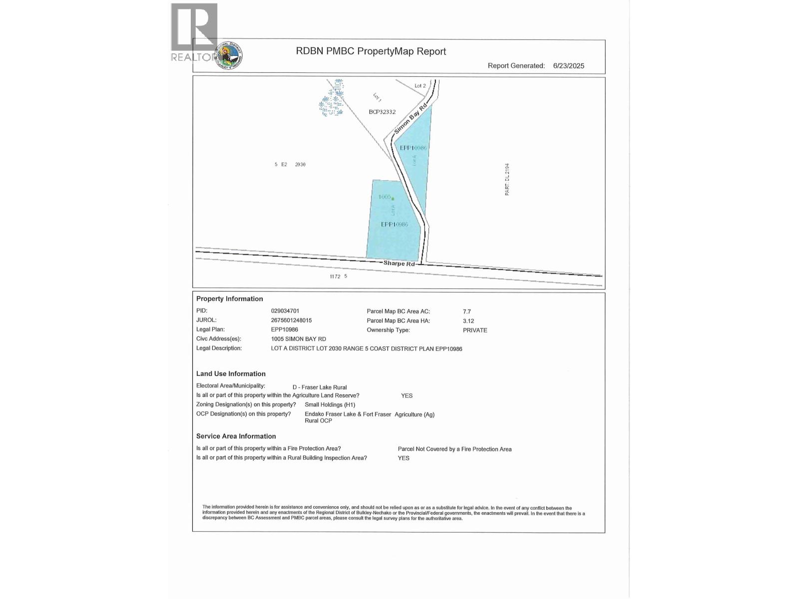1005 SIMON BAY ROAD, Fraser Lake