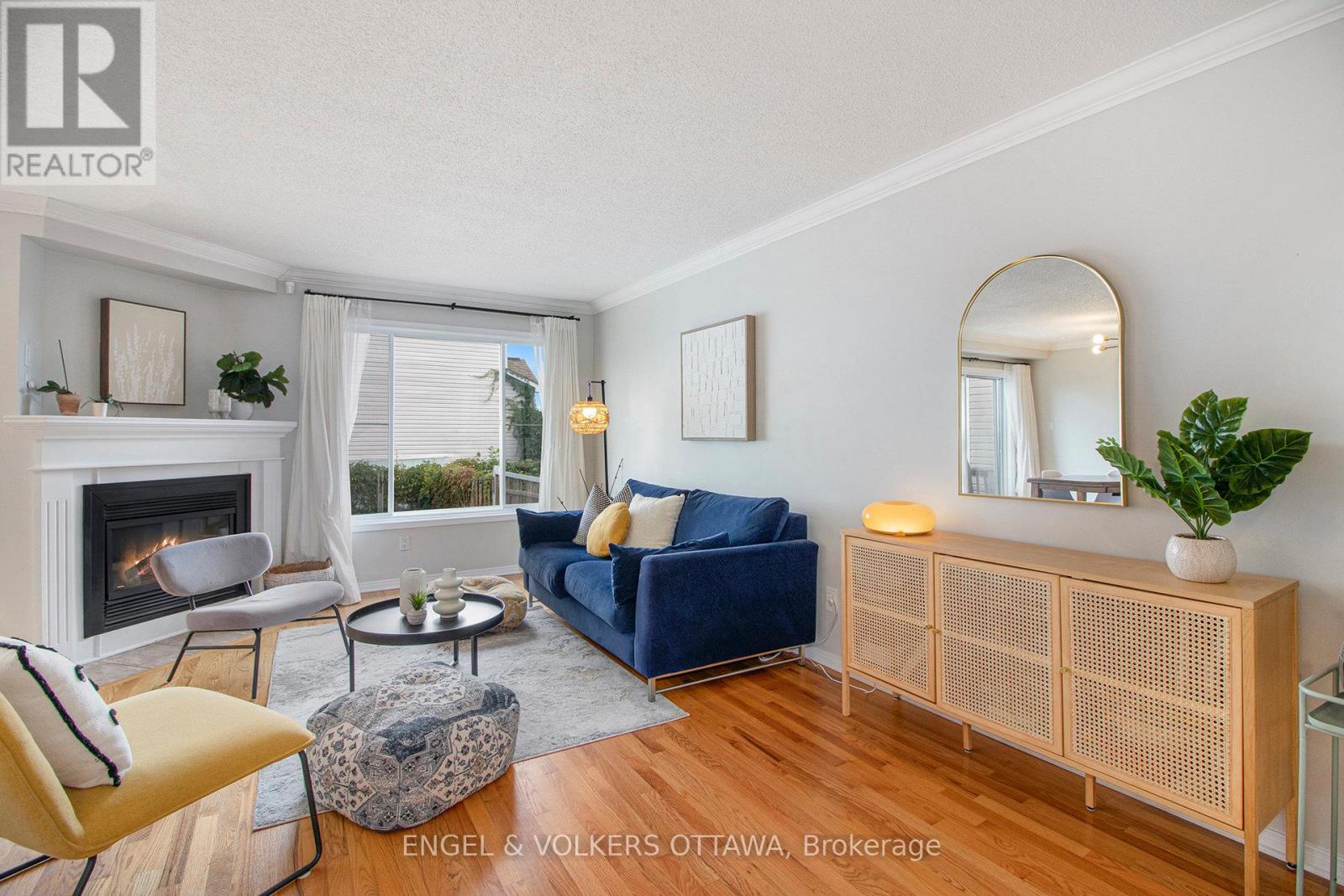 Bright living room with hardwood floors