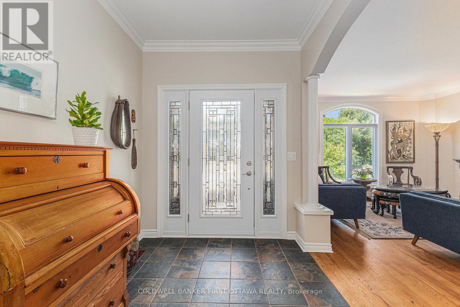 Spacious front foyer with ceramic floor