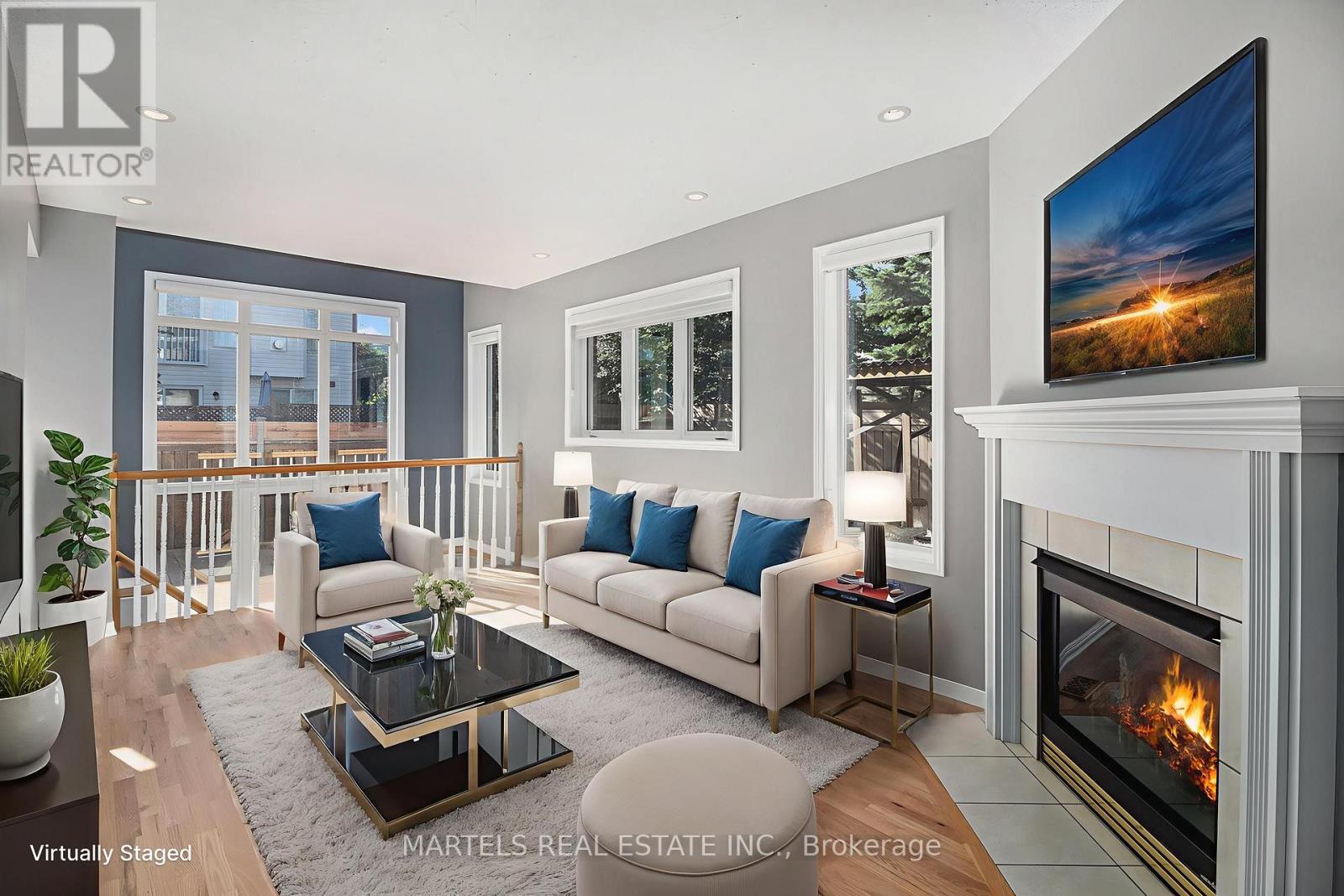 Tons of natural light & brightness; Gas fireplace