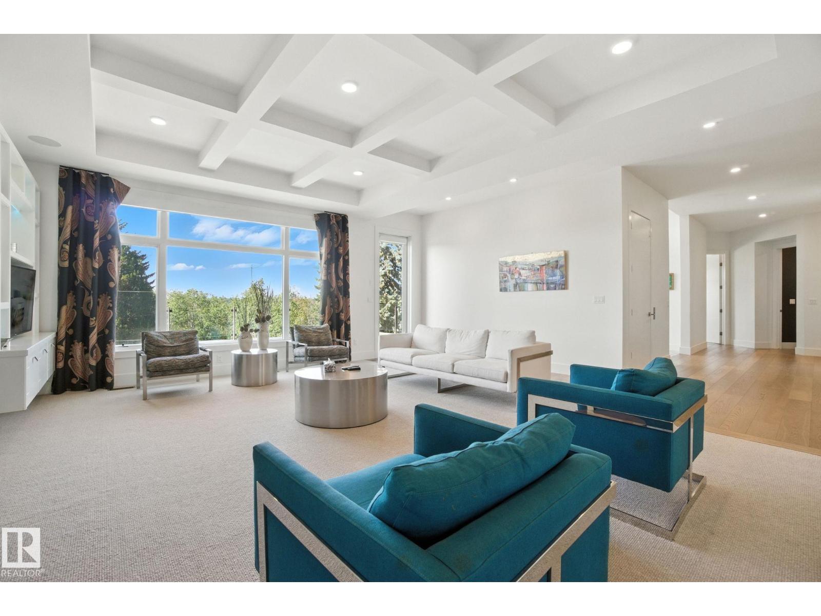 Rooftop terrace with panoramic city and river views at 11823 Saskatchewan Drive NW