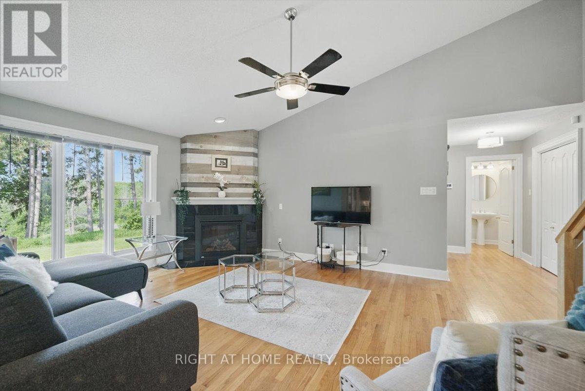 Fireplace and vaulted ceiling