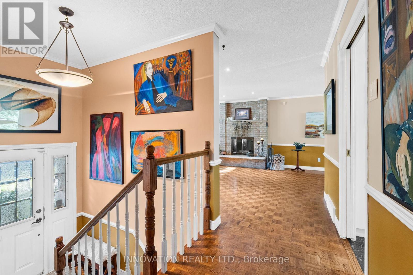 Parquet flooring in good condition through mn lvl