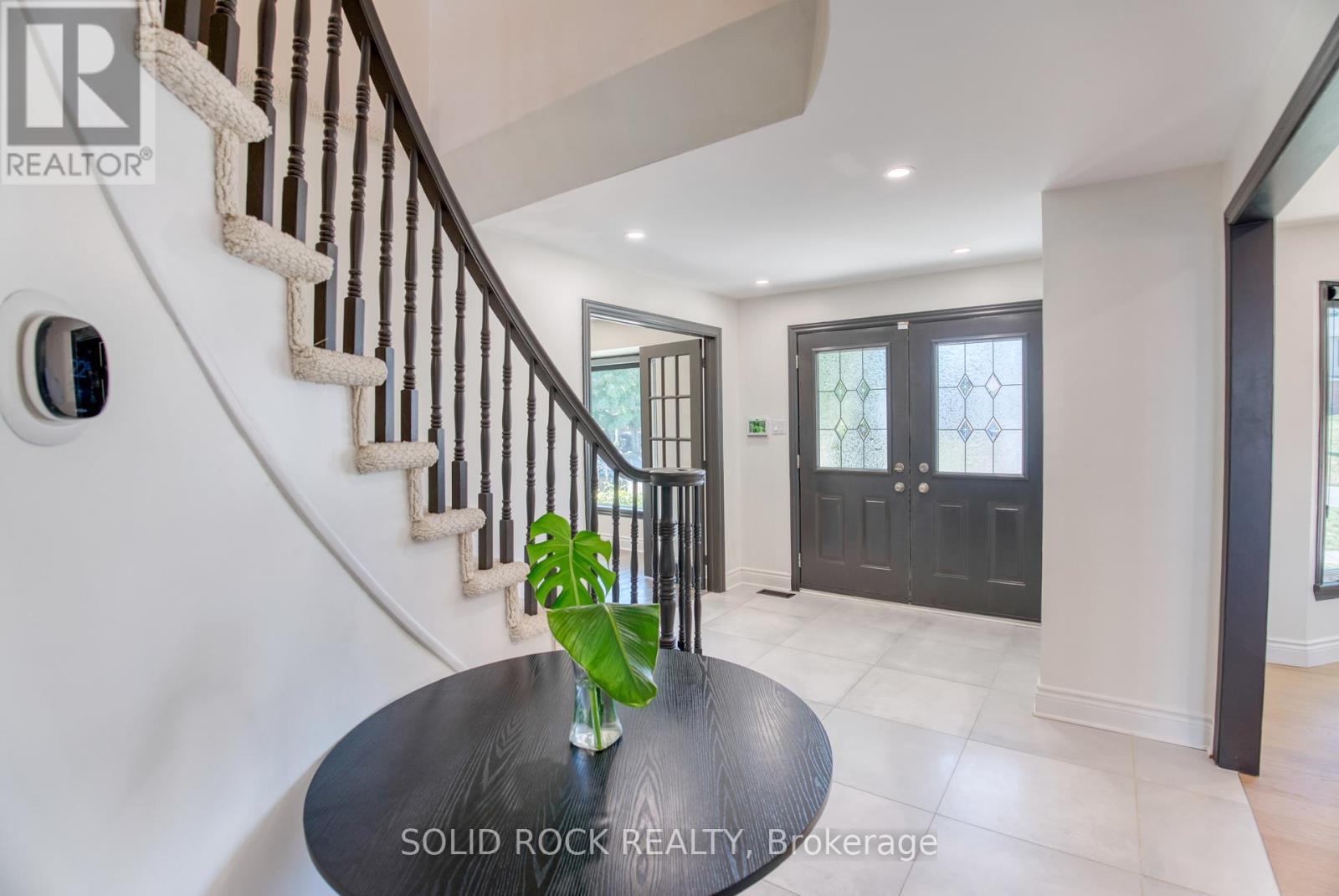 Double doors and large entrance.