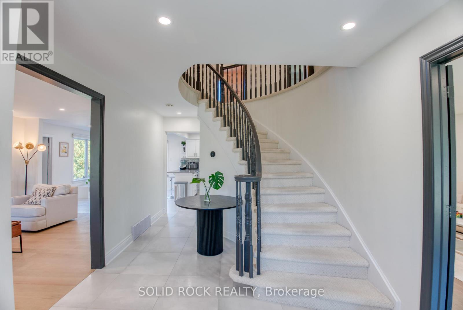 Welcoming circular staircase.