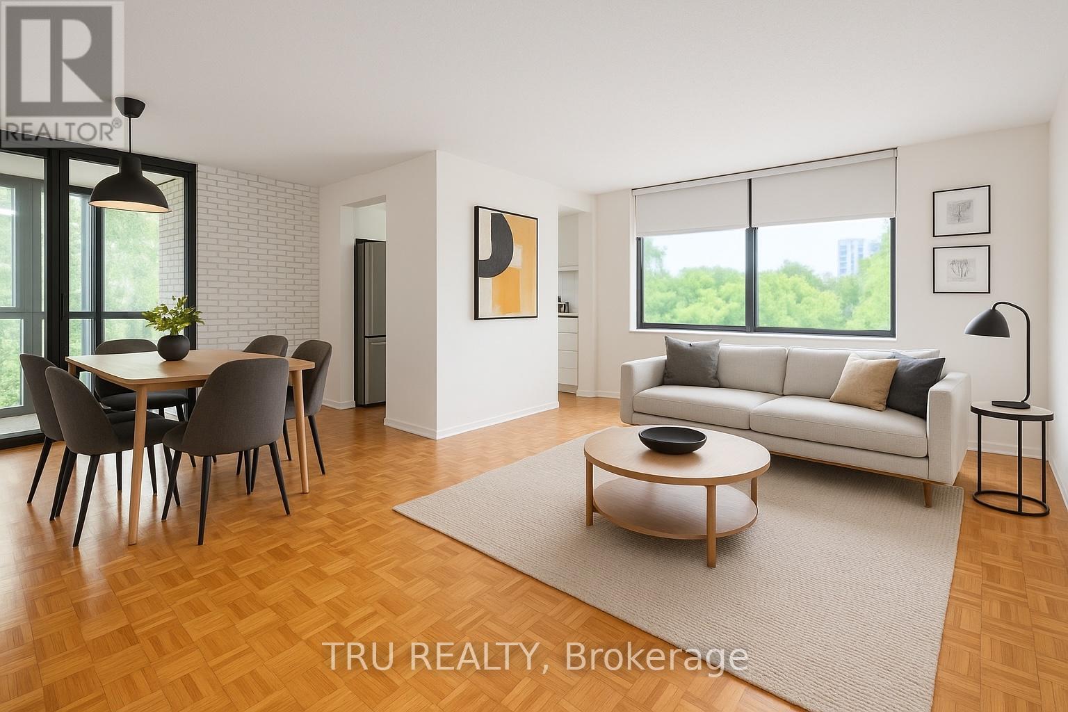 Virtually staged - Living Room and Dining Room