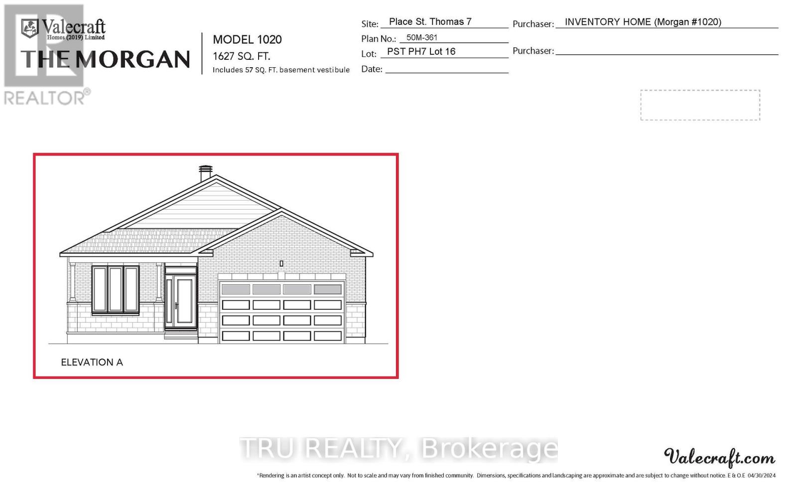 Floorplan - Exterior Elevation