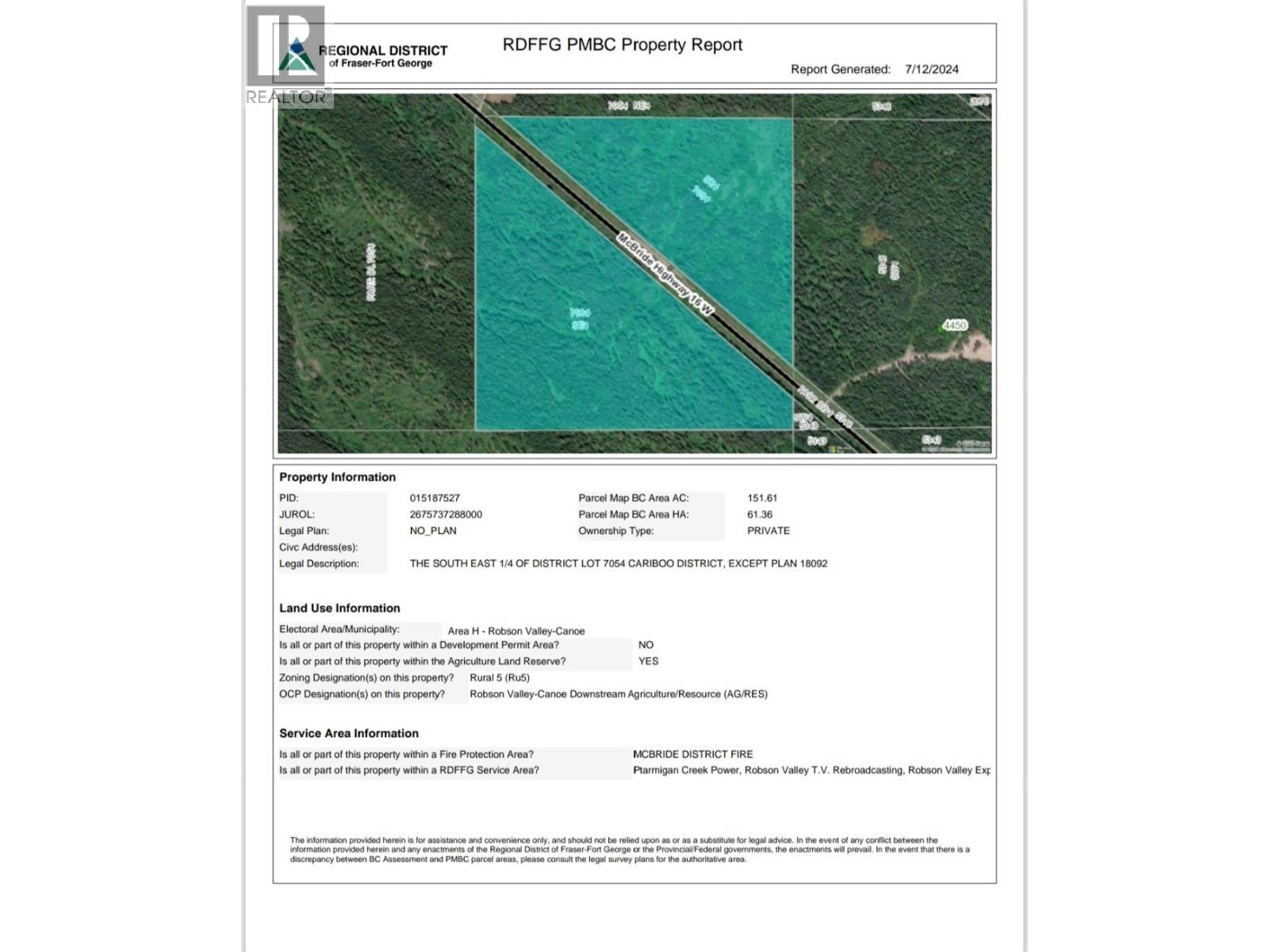 DL 7054 W 16 HIGHWAY, McBride