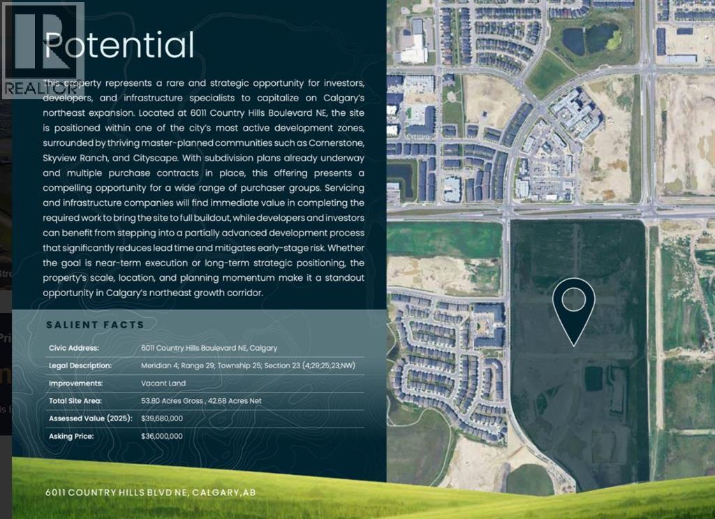 Vacant Land for Sale in  Country Hills Boulevard NE Skyview Ranch Calgary 