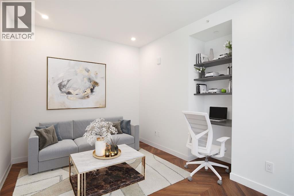 Den area with office space - furniture has been added virtually