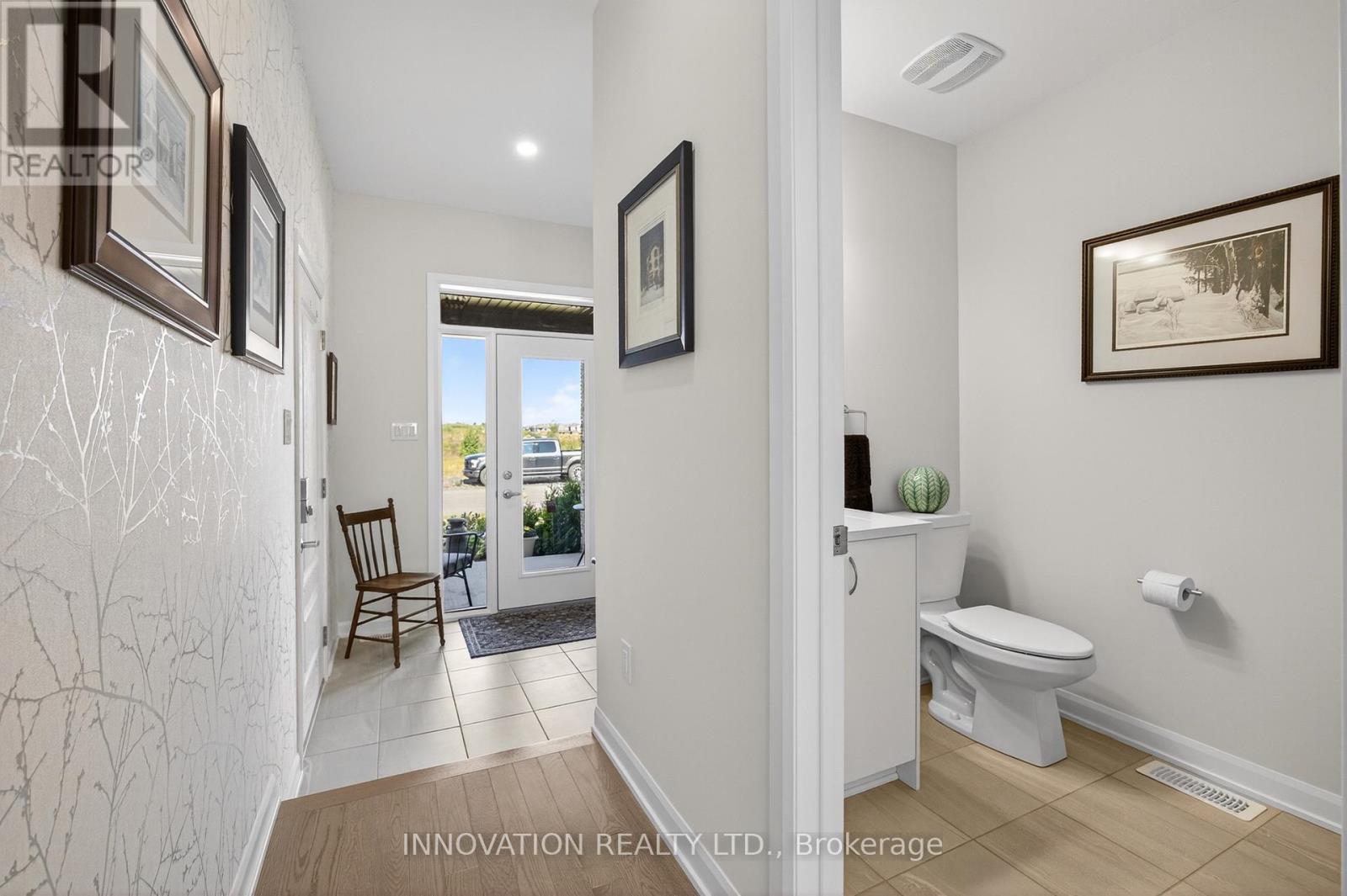 Entry and powder room