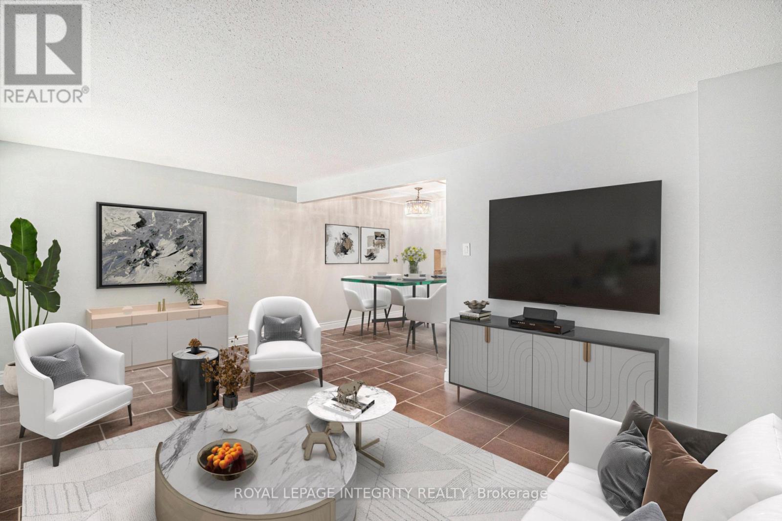 Living room virtually staged