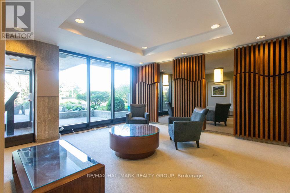 Bright lobby space with lounge seating