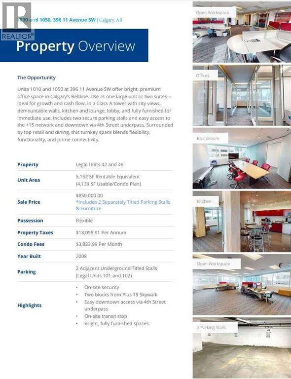 1010 & 1050, 396 11 Avenue SW, Calgary, Alberta