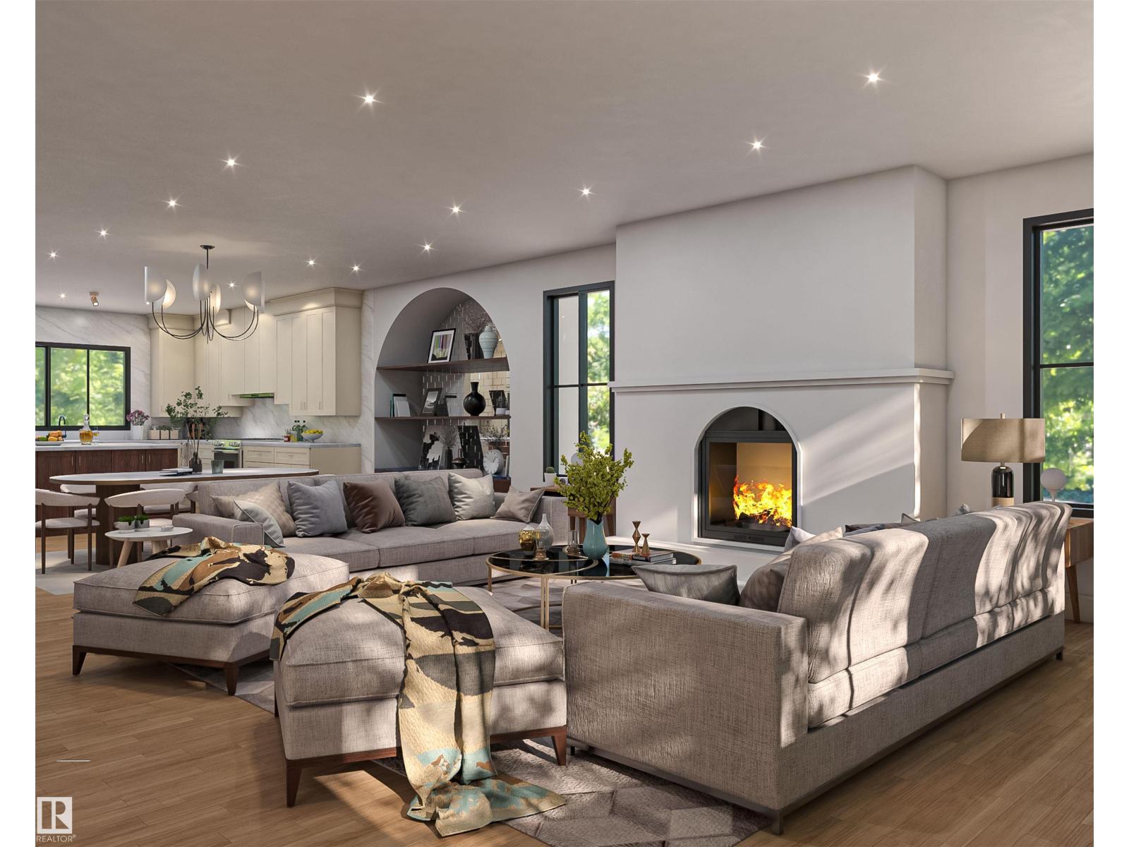 Modern kitchen and living area at 9023 90 ST NW Bonnie Doon