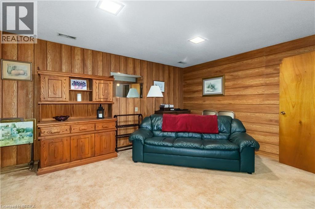 Living area with light colored carpet