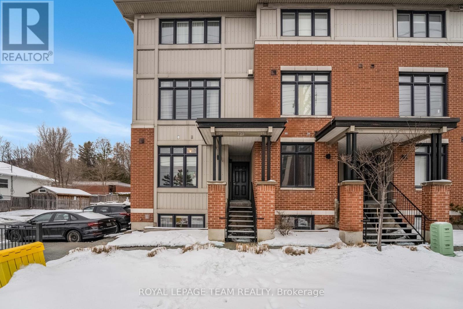 Front view of building