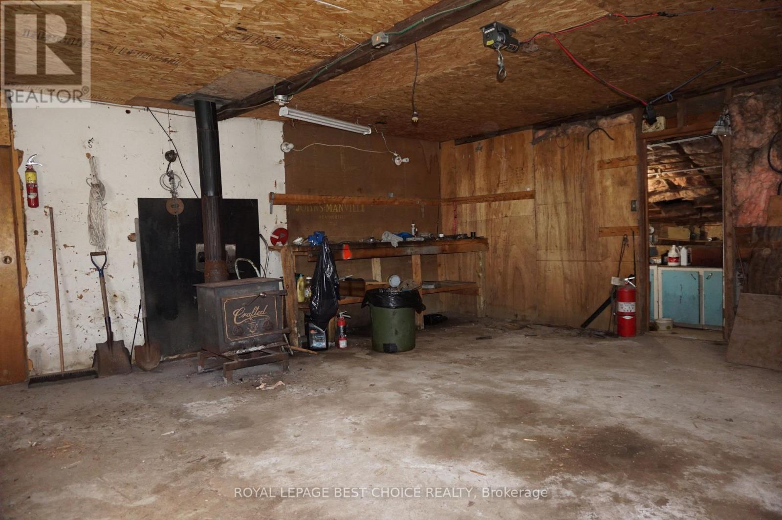 Inside the shop-garage